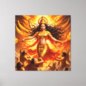 Fantasy Schattigee levendige godin Durga Battle Canvas Afdruk (Voorkant)