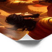 Fantasy Schattigee levendige godin Durga Battle Perfect Poster (Hoek)