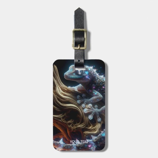 Fantasy Schattigee levendige hagedis Bagagelabel (Voorkant verticaal)