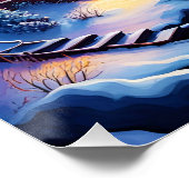 Fantasy Schattigee levendige kerst winternacht Perfect Poster (Hoek)