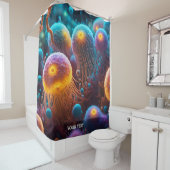 Fantasy Schattigee levendige lichte Zee wezens Douchegordijn (In situ)