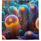 Fantasy Schattigee levendige lichte Zee wezens Douchegordijn (Voorkant)