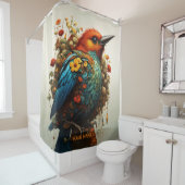 Fantasy Schattigee levendige majestueuze vogelbloe Douchegordijn (In situ)