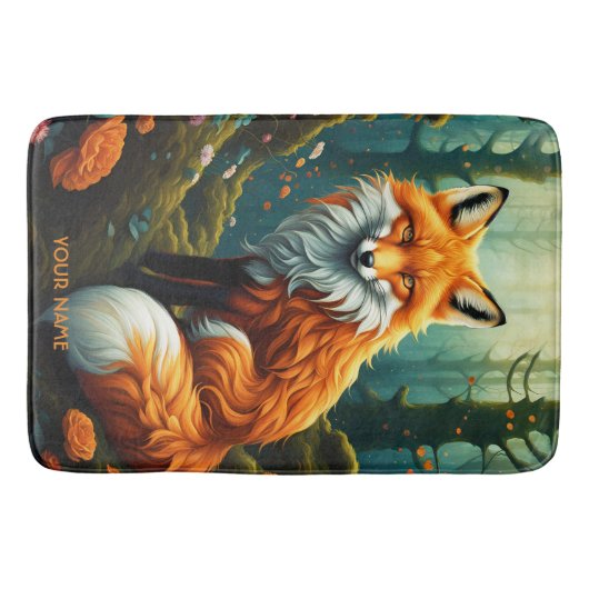 Fantasy Schattigee levendige majestueuze vossenblo Badmat (Voorkant)