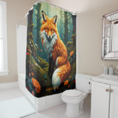 Fantasy Schattigee levendige majestueuze vossenblo Douchegordijn (In situ)