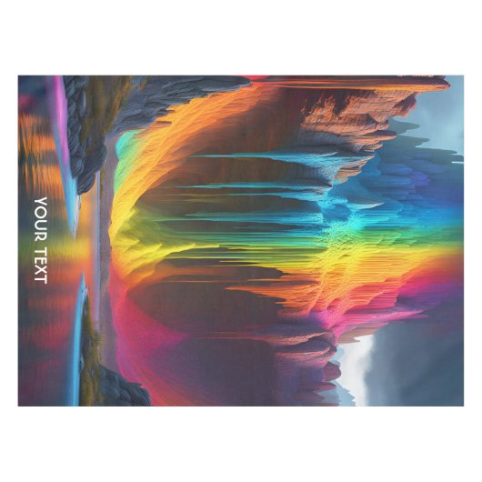 Fantasy Schattigee levendige regenboog smeltende w Tafelkleed (Voorkant (Horizontaal))