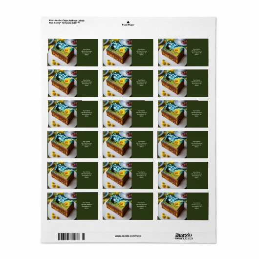 Fantasy Schattigee levendige Van Gogh taart Etiket (Full Sheet)