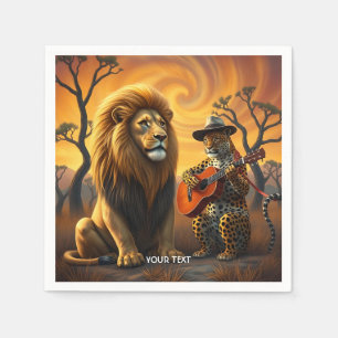 Fantasy Schattigee Lion Tiger gitaar Servet