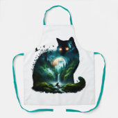 Fantasy Schattigee Maan Waterval Cat Schort (Voorkant)