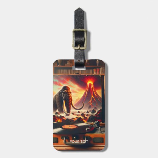 Fantasy Schattigee Mammoth Vinyl Speler Bagagelabel (Voorkant verticaal)