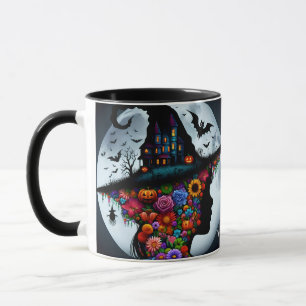 Fantasy Schattigee meisje heks Halloween Mok