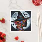 Fantasy Schattigee meisje heks Halloween Servet (Insitu)