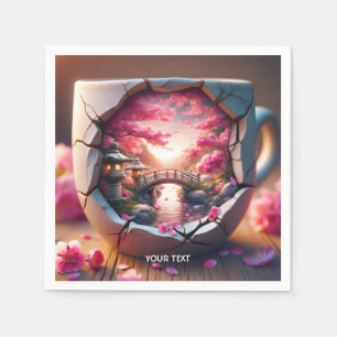 Fantasy Schattigee Mok Sakura Bridge Servet