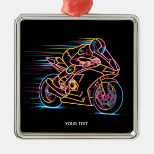 Fantasy Schattigee motorrace nacht Metalen Ornament
