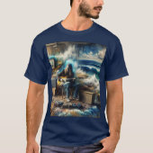 Fantasy Schattigee Muziek Gitaar Ocean T-shirt (Voorkant)