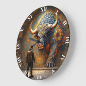 Fantasy Schattigee Mythische Bull Mosaic Grote Klok (Hoek)