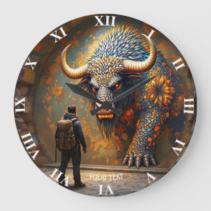 Fantasy Schattigee Mythische Bull Mosaic Grote Klok
