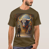 Fantasy Schattigee Mythische Bull Mosaic T-shirt (Voorkant)