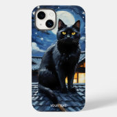 Fantasy Schattigee Nacht Sterren Cat Case-Mate iPhone Case (Achterkant)