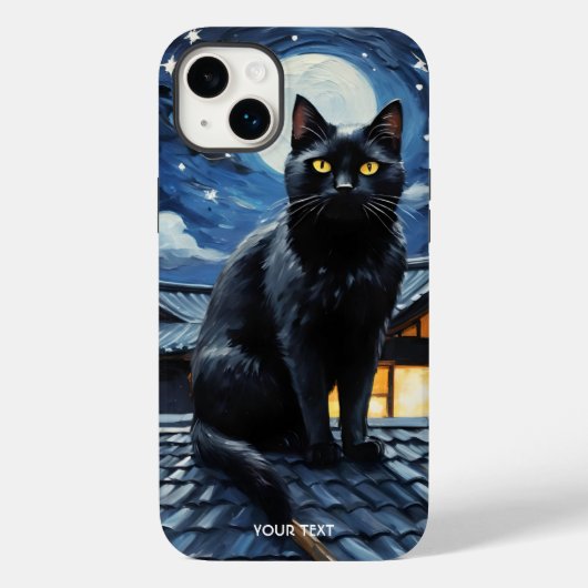 Fantasy Schattigee Nacht Sterren Cat Case-Mate iPhone Case (Achterkant)