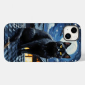 Fantasy Schattigee Nacht Sterren Cat Case-Mate iPhone Case (Achterkant (horizontaal))