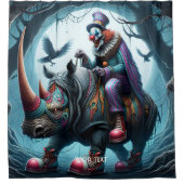 Fantasy Schattigee neushoorn Clown Trees Douchegordijn (Voorkant)