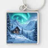 Fantasy Schattigee North Winter Cabin Sleutelhanger (Voorkant)