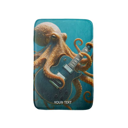 Fantasy Schattigee octopus die gitaar speelt Badmat (Voorkant Verticaal)