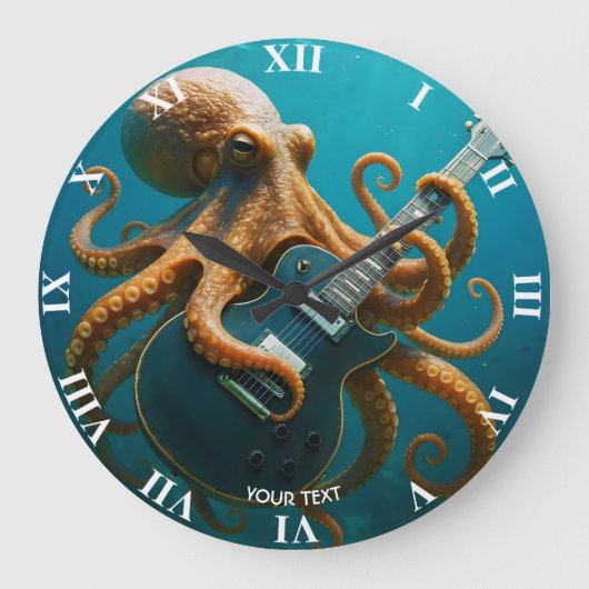Fantasy Schattigee octopus die gitaar speelt Grote Klok (Voorkant)