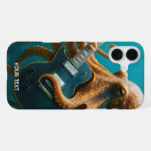 Fantasy Schattigee octopus die gitaar speelt iPhone Hoesje (Achterkant horizontaal)