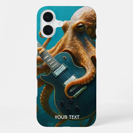 Fantasy Schattigee octopus die gitaar speelt iPhone Hoesje (Achterkant)