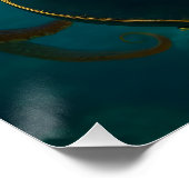 Fantasy Schattigee octopus die gitaar speelt Perfect Poster (Hoek)