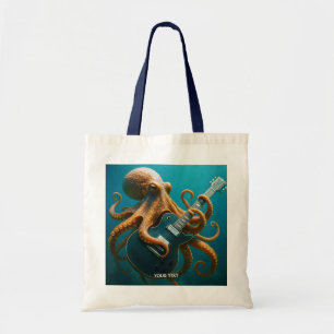 Fantasy Schattigee octopus die gitaar speelt Tote Bag