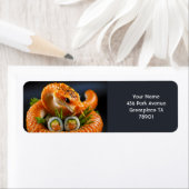 Fantasy Schattigee Oranje Snake Sushi Etiket (Insitu)