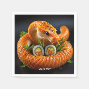 Fantasy Schattigee Oranje Snake Sushi Servet