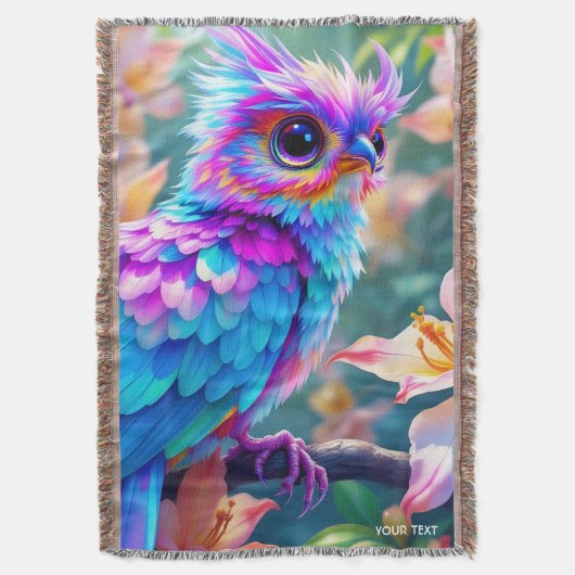 Fantasy Schattigee orchidee exotische vogel Deken (Voorkant Verticaal)
