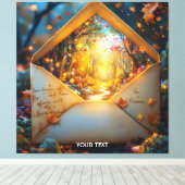 Fantasy Schattigee oude herfstenvelop Canvas Afdruk (Insitu (Houten vloer))