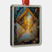 Fantasy Schattigee oude herfstenvelop Metalen Ornament (Rechts)