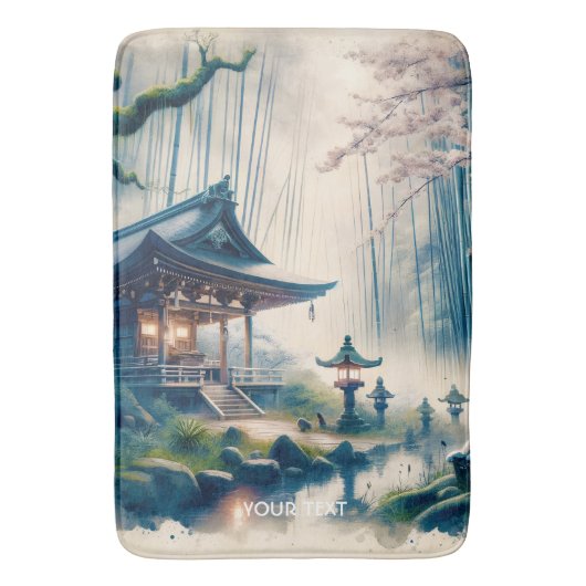 Fantasy Schattigee oude Japanse heiligdom Badmat (Voorkant Verticaal)