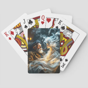 Fantasy Schattigee oude Man rook Pokerkaarten