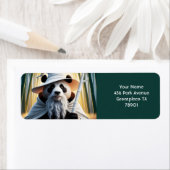 Fantasy Schattigee oude panda tovenaar Etiket (Insitu)