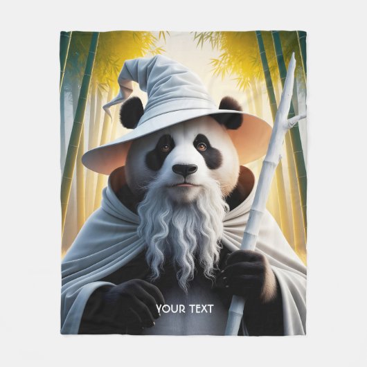 Fantasy Schattigee oude panda tovenaar Fleece Deken (Voorkant)
