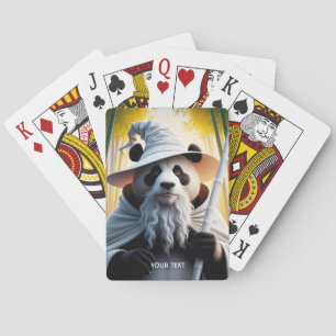 Fantasy Schattigee oude panda tovenaar Pokerkaarten