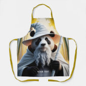 Fantasy Schattigee oude panda tovenaar Schort (Voorkant)