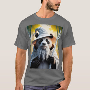 Fantasy Schattigee oude panda tovenaar T-shirt