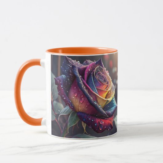 Fantasy Schattigee Paarse Gele Roos Mok (Links)