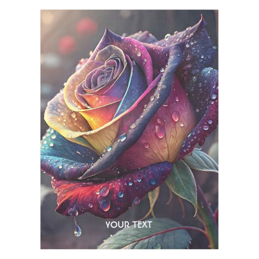 Fantasy Schattigee Paarse Gele Roos Tafelkleed (Voorkant)