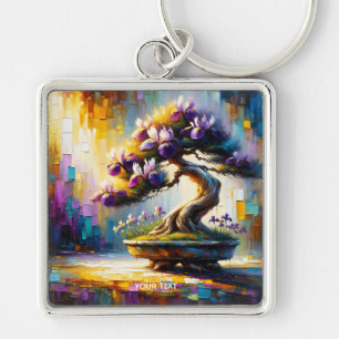 Fantasy Schattigee Paarse miniboom Sleutelhanger