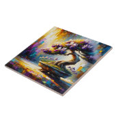 Fantasy Schattigee Paarse miniboom Tegeltje (Zijkant)