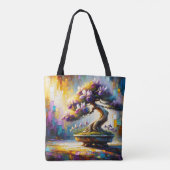 Fantasy Schattigee Paarse miniboom Tote Bag (Achterkant)